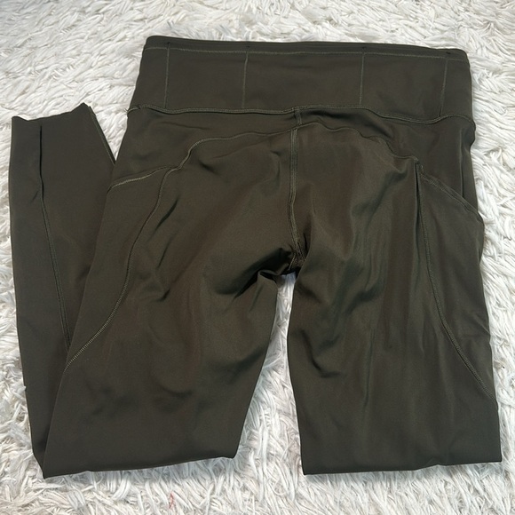 Lululemon Fast and Free Tight II 25" *Non-Reflective Nulux Dark Olive - Picture 4 of 7